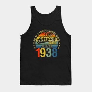 Vintage 84 Years Old June 1938 Decorations 84th Birthday Tank Top